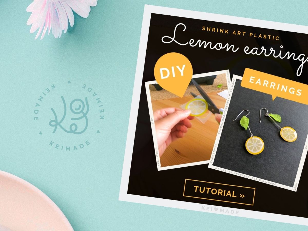 How to make Lemon Dangle Earrings with shrink art plastic: Step-by-step tutorial