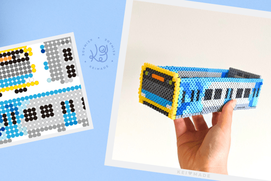 Metro Train Tray - 3D Perler beads pattern