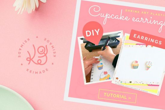 How to make cupcake earrings with shrink plastic tutorial