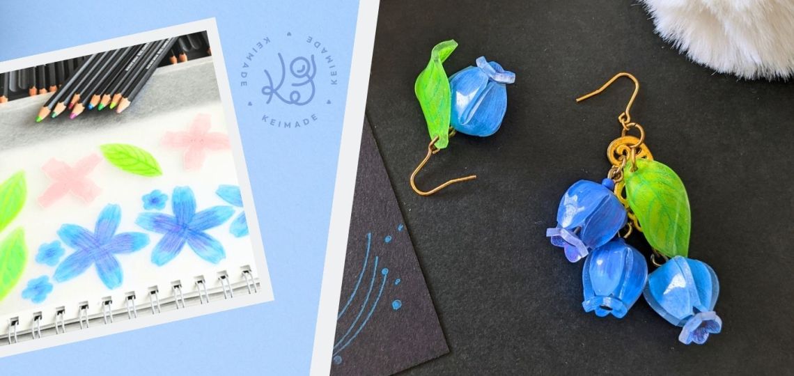 Shrink art tutorial - blueberry earrings - free template download