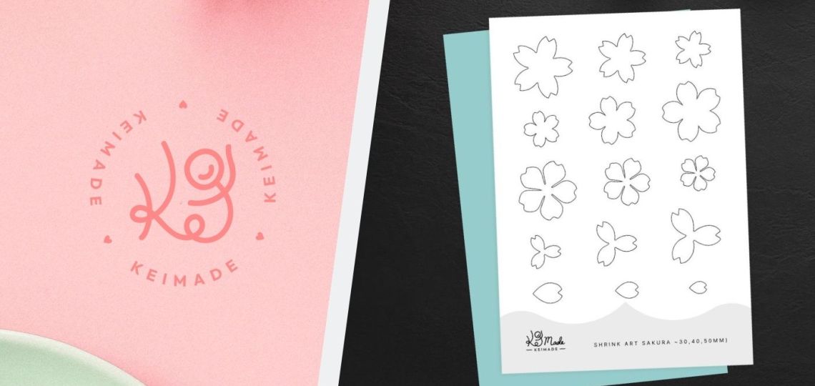 free sakura flower template for shrink art
