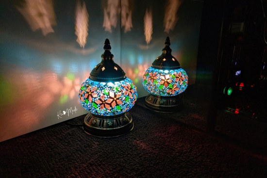Japanese style Turkish lamp with sakura cherry blossom design by KeiMade