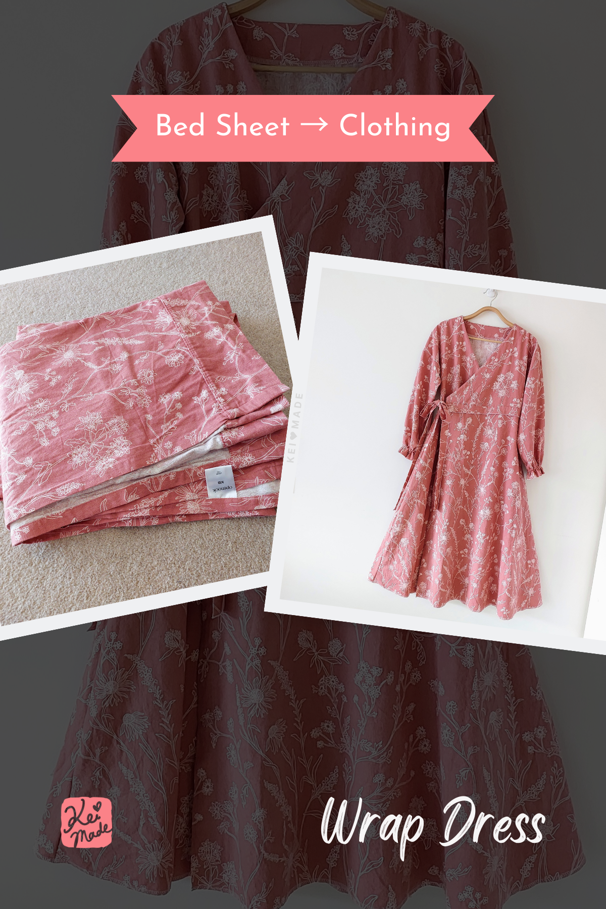 How to make a Wrap Dress (Upcycling a bed sheet)