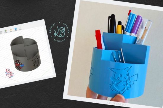 DIY Pokemon Pen Stand How to split faces, extrude & emboss SVG in Fusion 360