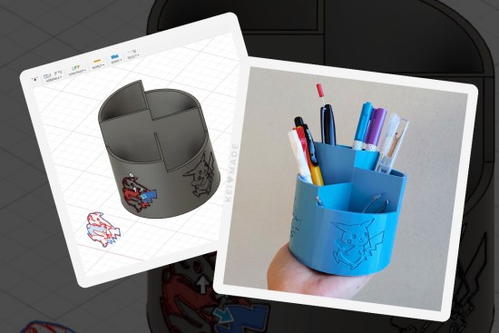 3D modeling and printing pikachu pen stand