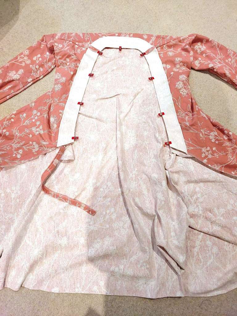 How to sew collar facings to a wrap dress