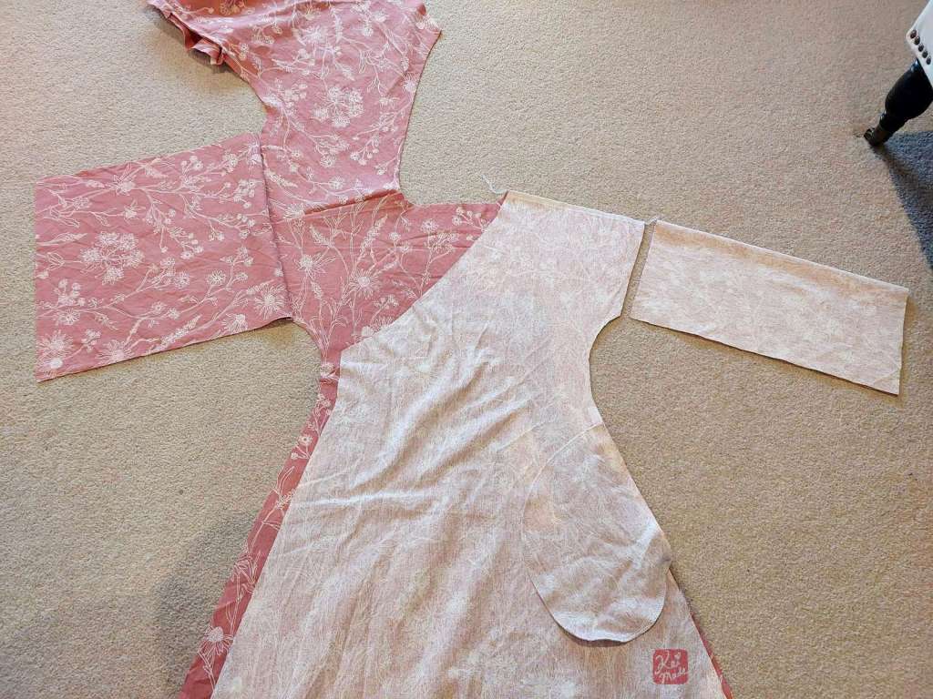 How to sew the sleeves to a wrap dress