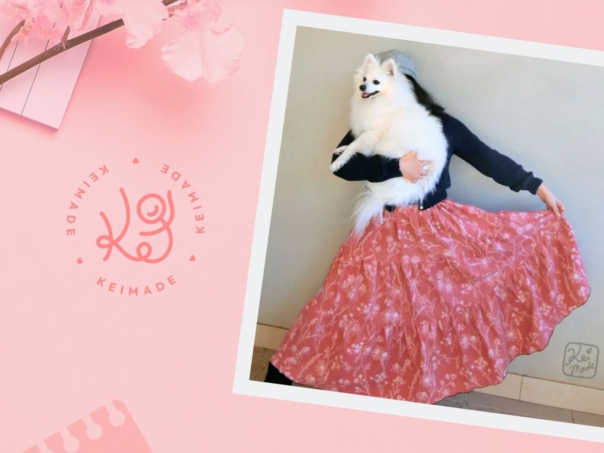 How to sew a Tiered Skirt w/ Bed Sheet & Japanese Spitz dog