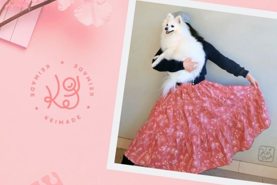 How to sew a Tiered Skirt from a Bed Sheet & Japanese Spitz dog