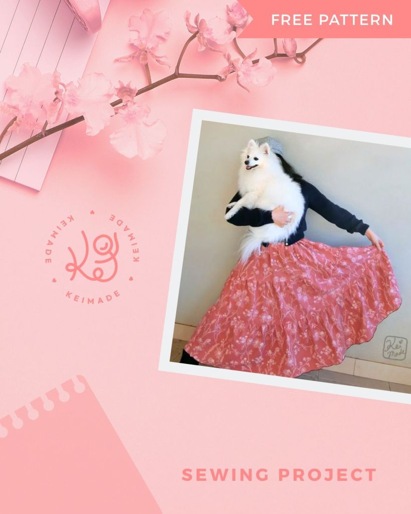 How to sew a Tiered Skirt w/ Bed Sheet & Japanese Spitz dog