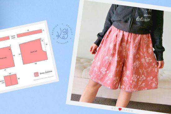 How to sew culotte shorts with free pattern