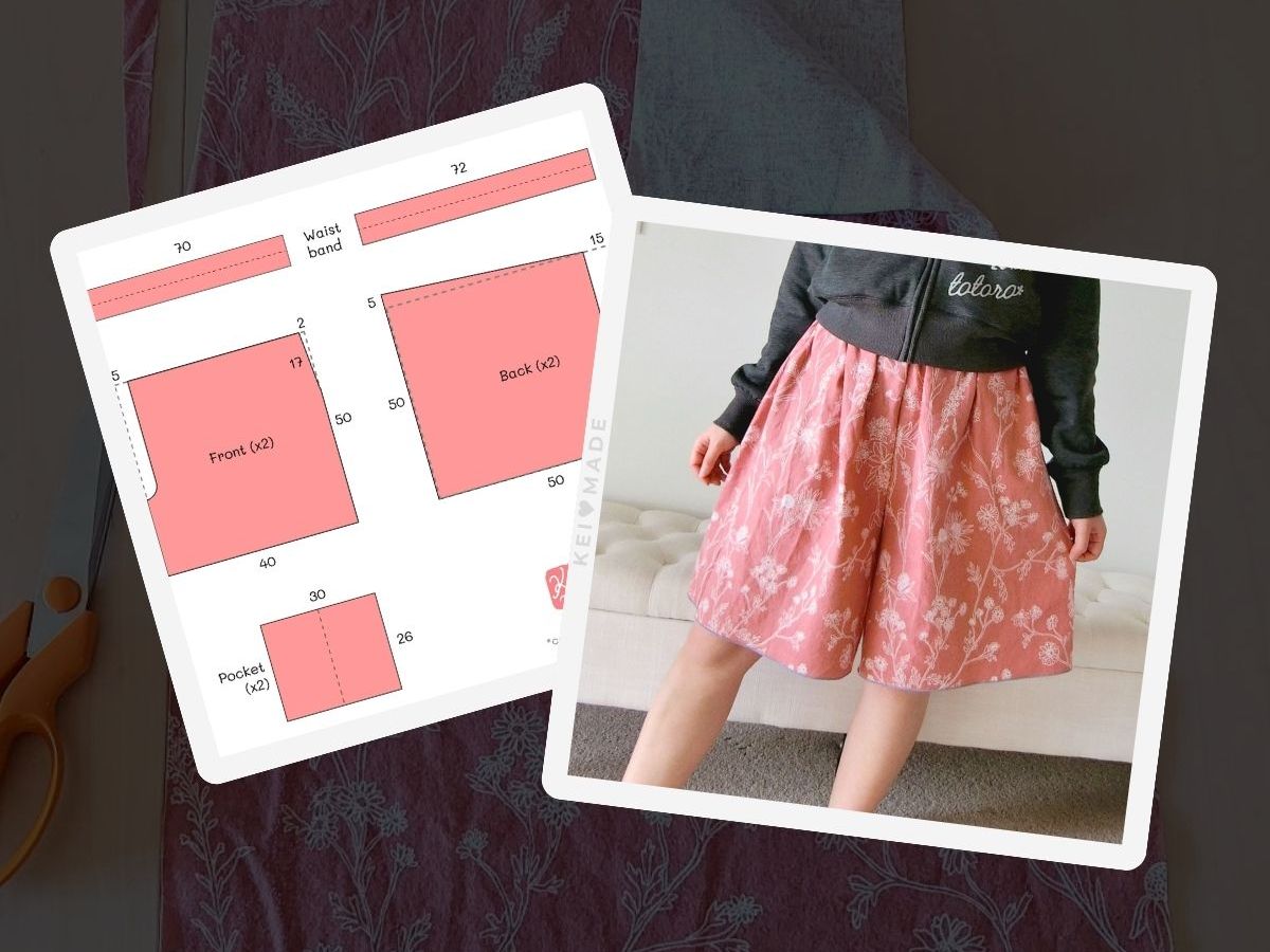 Easy Culotte Shorts (with pockets): Sewing pattern & tutorial