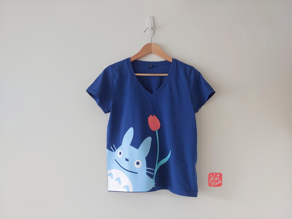 DIY Totoro t-0shirt: Siser Easyweek HTV cut with Cricut Maker 3 on Uniqlo top.