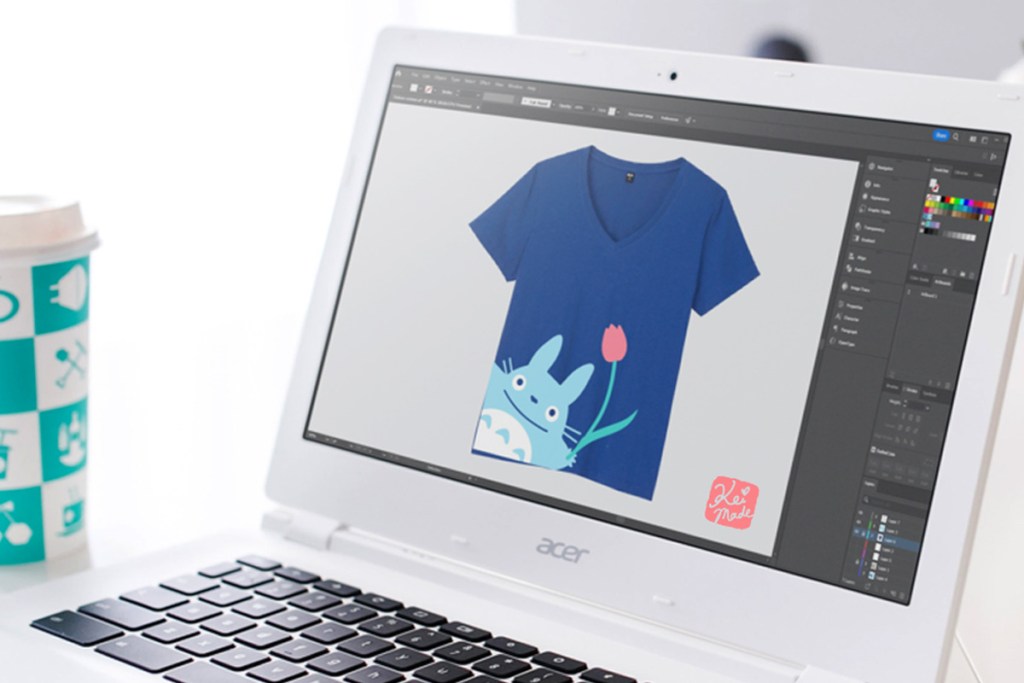 SVG and mockup of totoro t-shirt design
