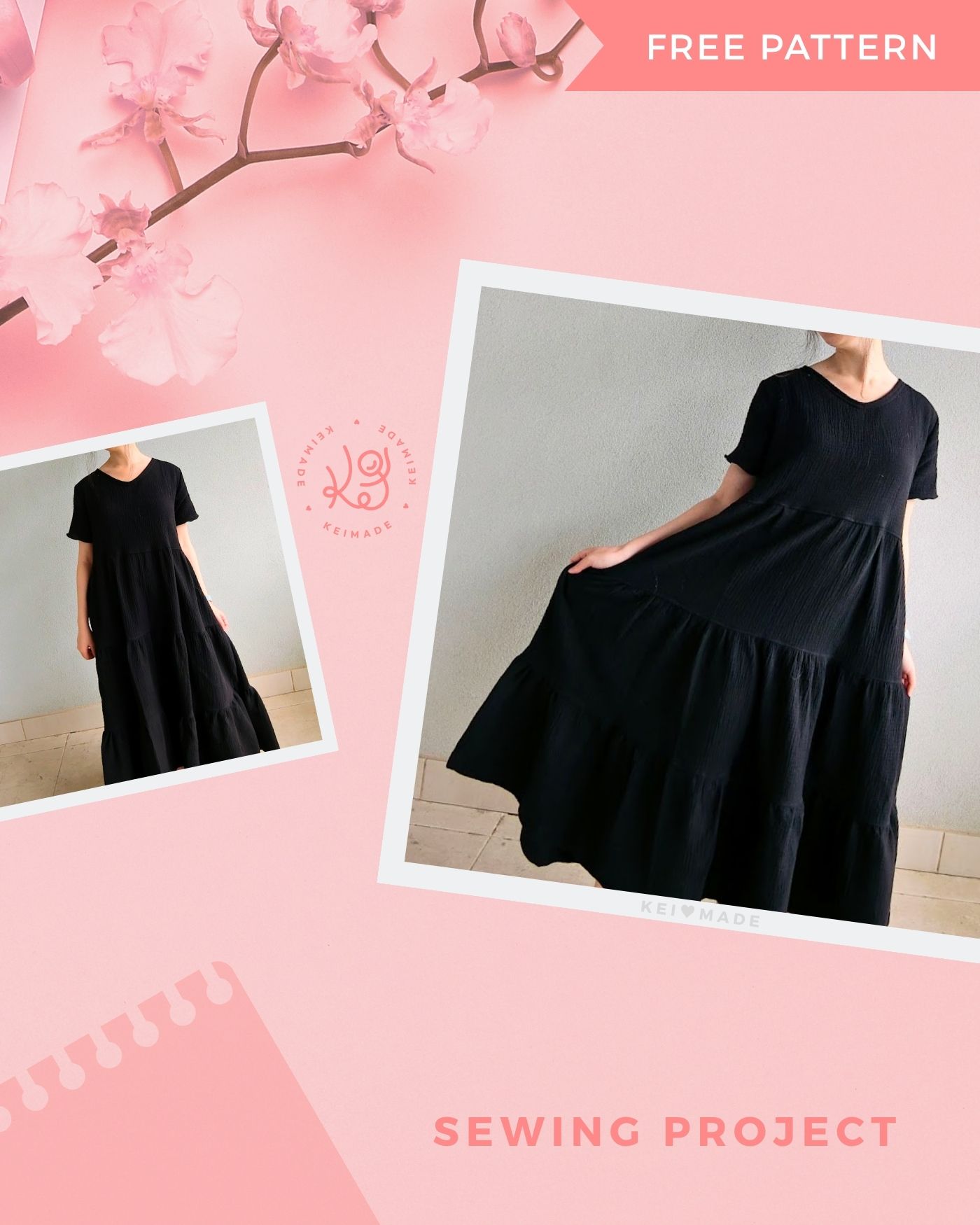 Replicating a Tiered Maxi Dress (free sewing pattern)