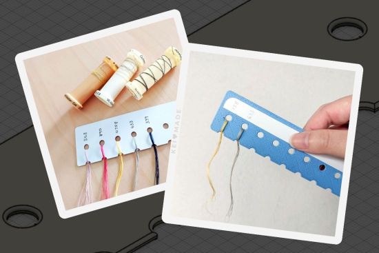 Thread sample card available in SVG for cricut maker and 3MF for 3D printer