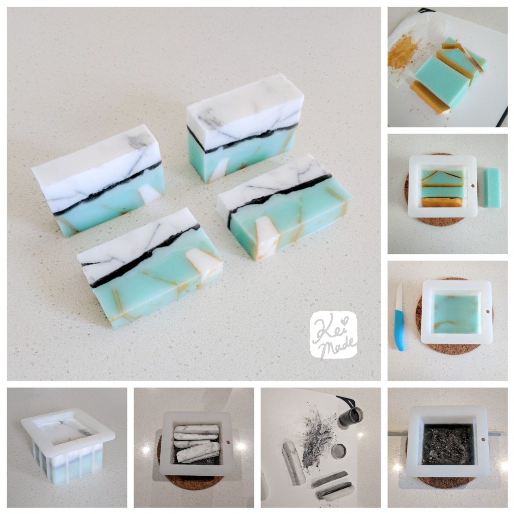 How to make marbled gem stone soap with melt & pour soap