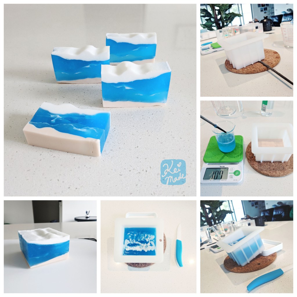 How to make ocean soap bars with melt and pour soap.