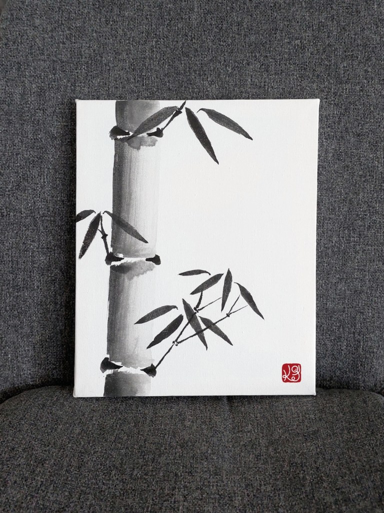 Bamboo Sumi-e ink wash painting by KeiMade 竹の墨絵
