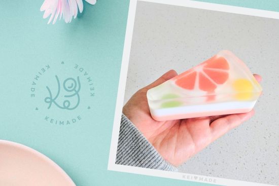 Melt and pour orange fruit cake slice soap recipe