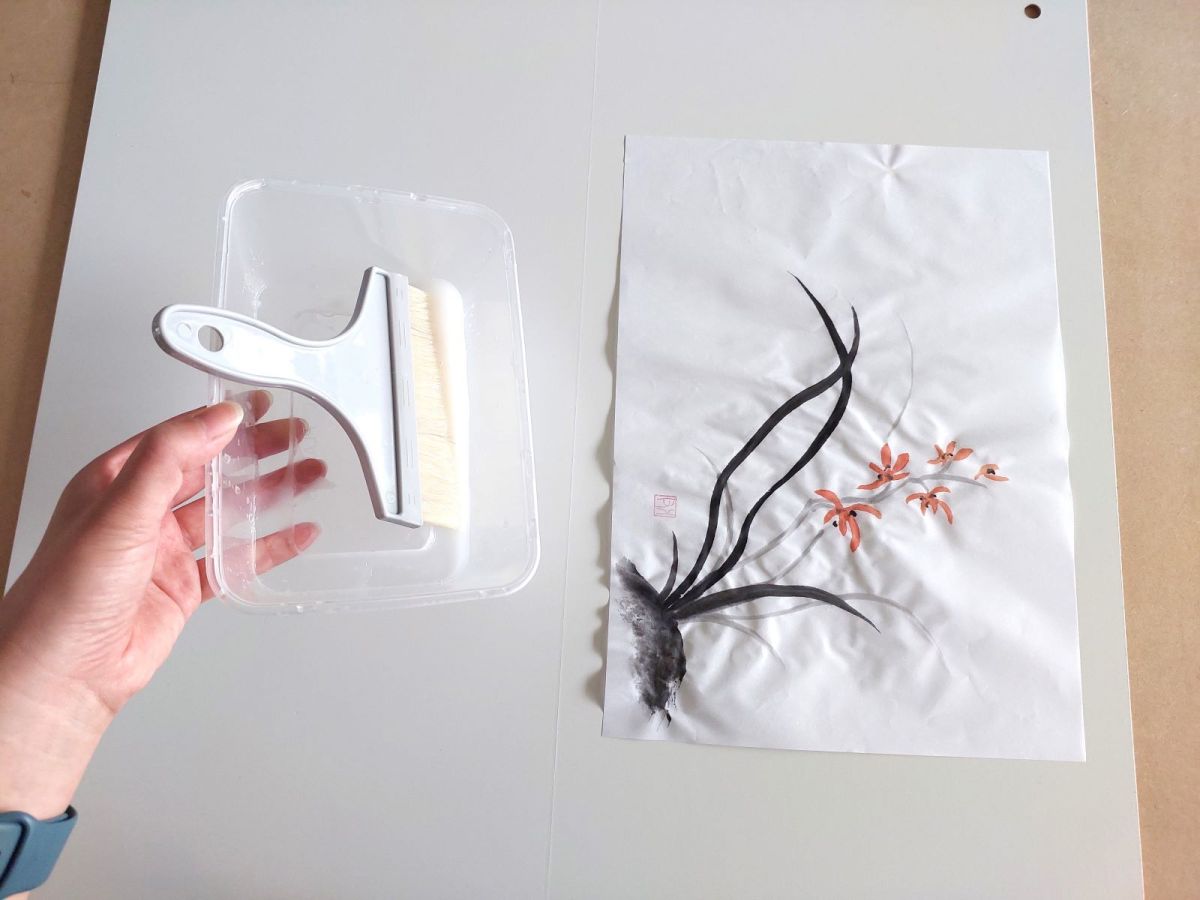 Jigoku-uchi: Easier way to back sumi-e paintings (than Urauchi)