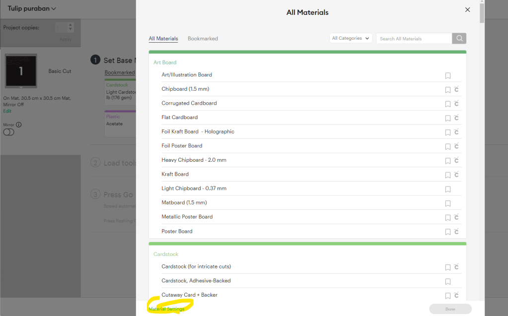 how to add custom material settings in cricut maker 3