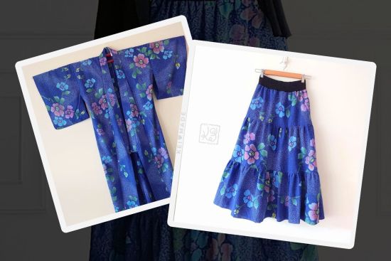How I upcycled a summer kimono into a tiered skirt 浴衣リメイクでティアードスカート
