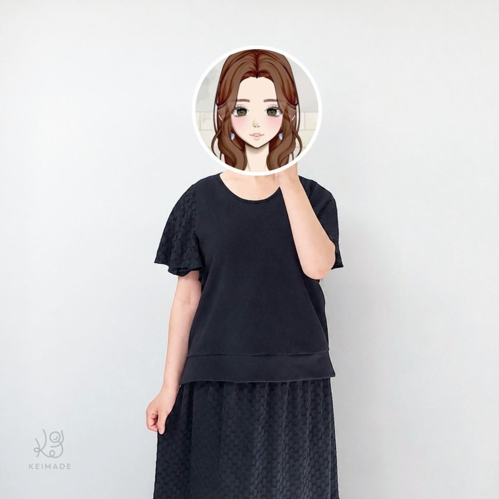 Babylock flare sleeve pullover finished ベビーロック・フレアスリーブプルオーバー